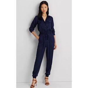 Ralph Lauren Paisley Jacquard Jumpsuit in navy